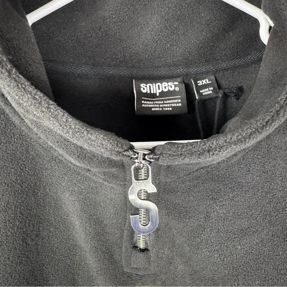 SNIPES Black Fleece Cropped Pullover with Zipper (A2-30)‎ - Picture 4 of 5